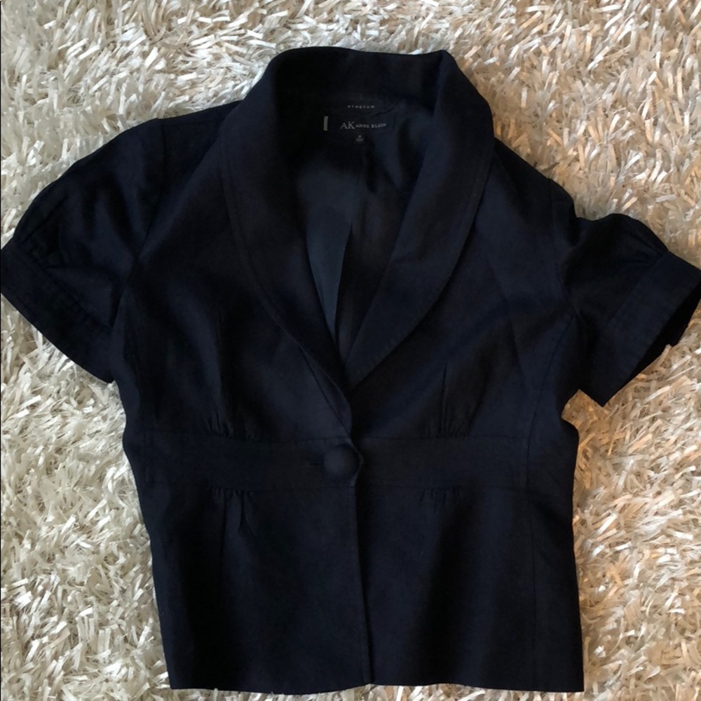 Denim short sleeve blazer